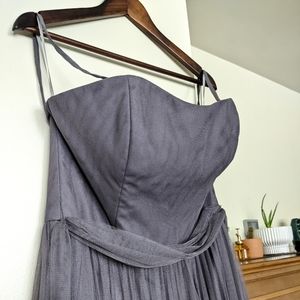 Wtoo Curve Tulle Gown Bridesmaid Spaghetti Strap Strapless Convertible Prom Gown